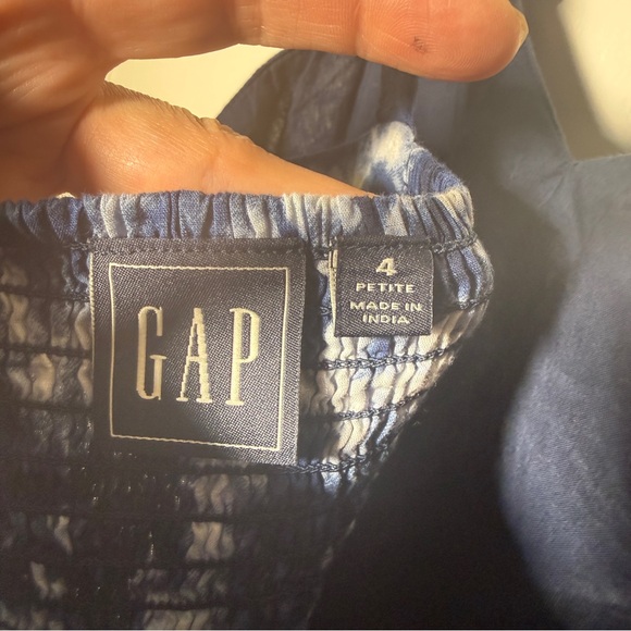 GAP Navy and White Tie-Dye Maxi Dress Sz 4 - Picture 7 of 9